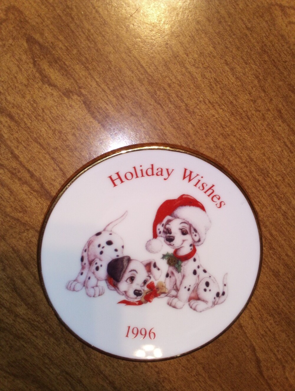 1996 Hallmark Keepsake Orn. Disney Holiday Wishes 101 Dalmatians Collector Plate - Picture 3 of 6